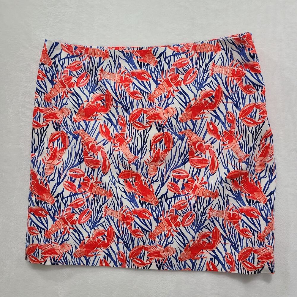 Talbots Women's Size 16 Lobster Print Cotton Canvas Skirt – Summer A-Line